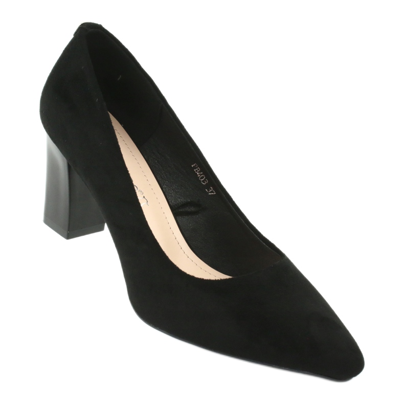 Pompe din piele intoarsa pe un toc inalt Sergio Leone PB403 negru 1