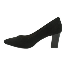Pompe din piele intoarsa pe un toc inalt Sergio Leone PB403 negru 2