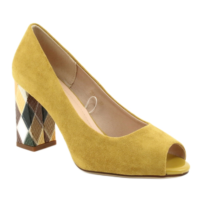 Pompe din piele de căprioară Sergio Leone PB135 galben 1