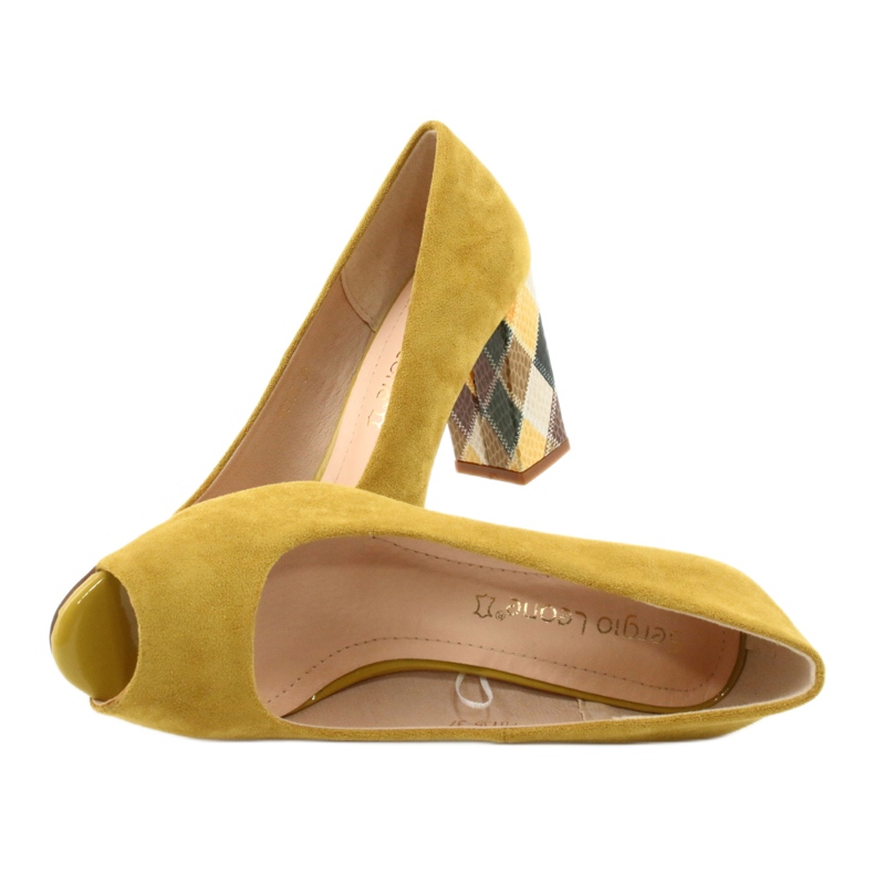 Pompe din piele de căprioară Sergio Leone PB135 galben 5