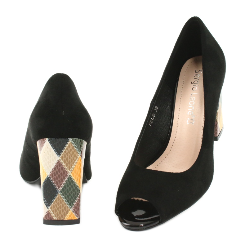 Pompe din piele de căprioară Sergio Leone PB135 negru 4