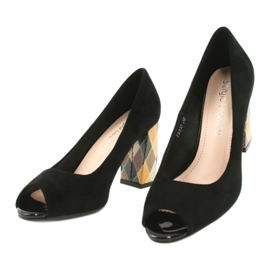 Pompe din piele de căprioară Sergio Leone PB135 negru 3