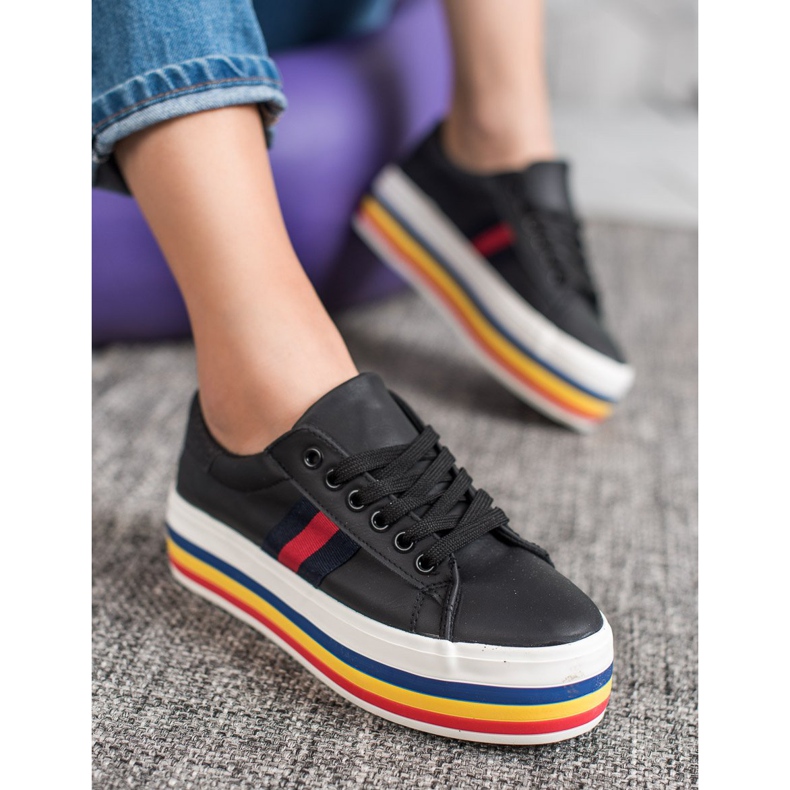SHELOVET Încălțăminte sport pe platformă negru multicolor 1
