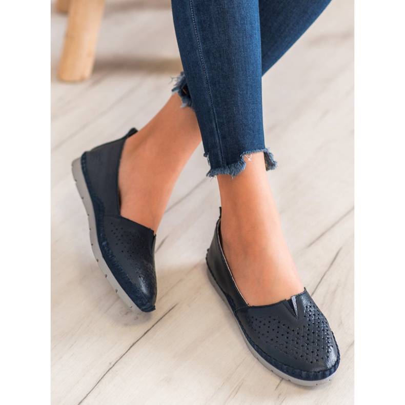 Evento Adidași ajurati cu piele ecologică albastru marin albastru 1 Evento Adidași ajurati cu piele ecologică albastru marin albastru 1