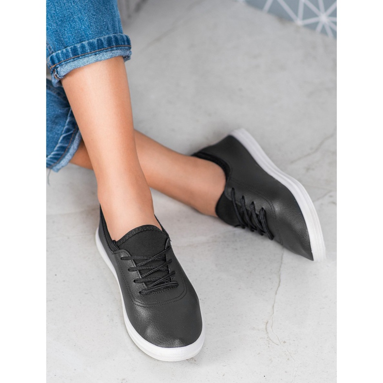 SHELOVET Adidași ușori cu piele ecologică negru 1