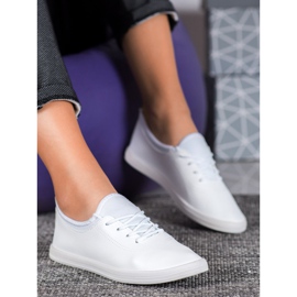 SHELOVET Adidași ușori cu piele ecologică alb 1