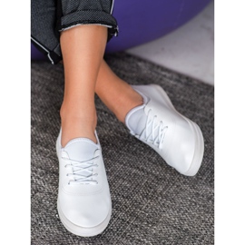 SHELOVET Adidași ușori cu piele ecologică alb 2