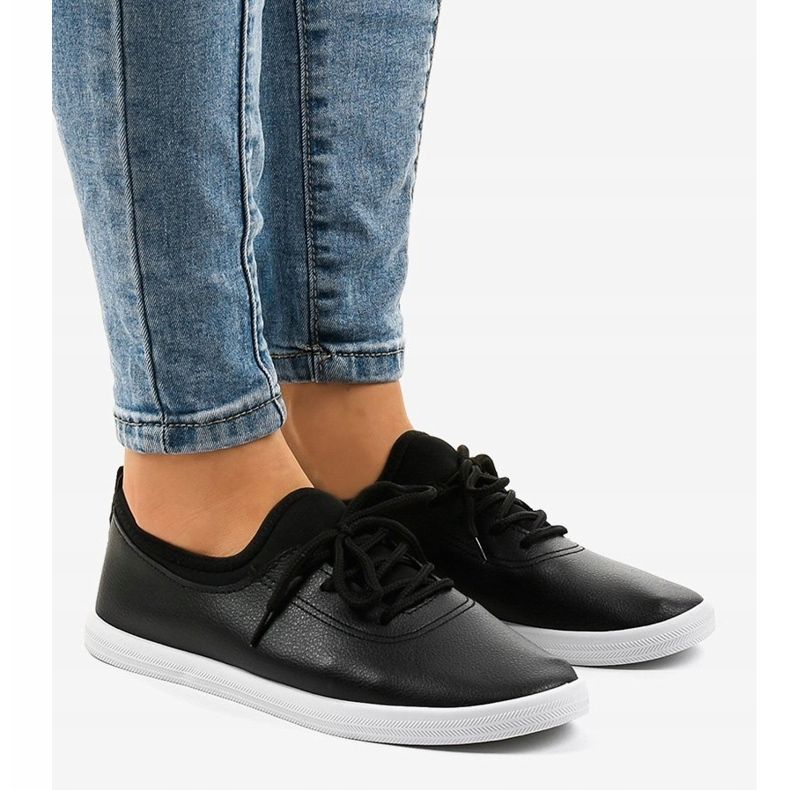 Adidași clasici negri W9782-1 negru 1