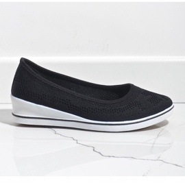 Adidași negri pe tocul de pană 1145-Y negru 1