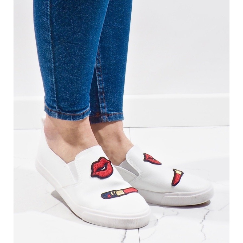 Adidași albi cu imprimeuri G1202A-2 1