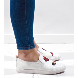 Adidași albi cu imprimeuri G1202A-2 2