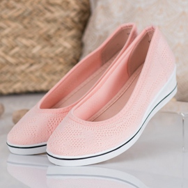 Super Me Balerină ajurată pe pană roz 1 Super Me Balerină ajurată pe pană roz 1