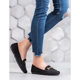 Clowse Mocasini negri cu ornament negru 1