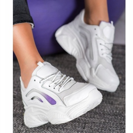 SHELOVET Adidași la modă pe platformă alb 4