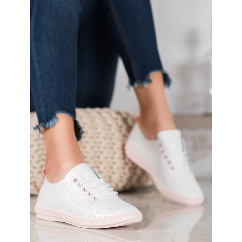 SHELOVET Adidași deschisi ușori alb 1