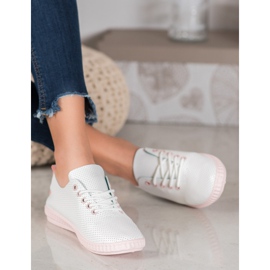 SHELOVET Adidași deschisi ușori alb 2