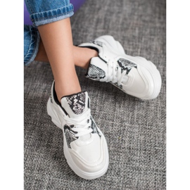 Weide Adidași la modă din piele ecologică alb 1