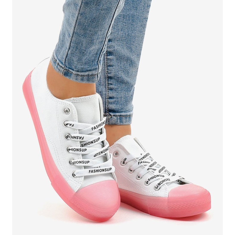 Adidași albi cu tălpi roz LTD205-2 2 Adidași albi cu tălpi roz LTD205-2 2