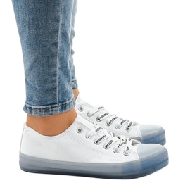 Adidași albi cu tălpi albastre LTD205-1 albastru 2