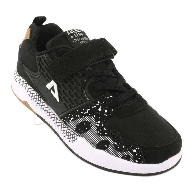 American Club Pantofi sport copii americani pentru copii BS03 negru alb 1