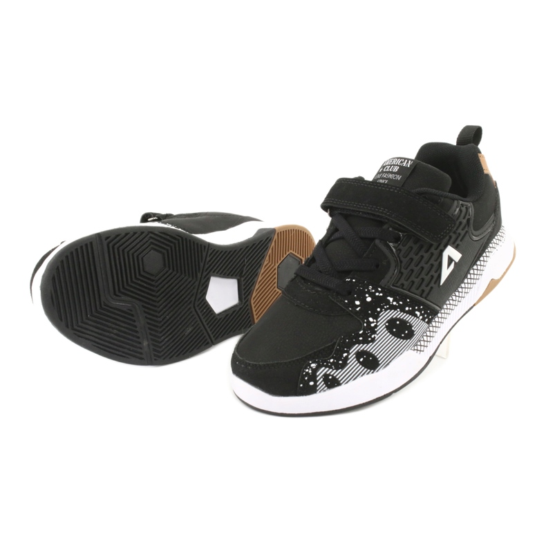 American Club Pantofi sport copii americani pentru copii BS03 negru alb 5