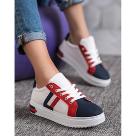 SHELOVET Pantofi sport din piele ecologică alb multicolor 1