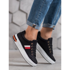 SHELOVET Pantofi sport din piele ecologică negru 2