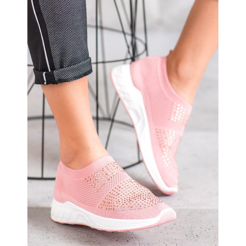 SHELOVET Încălțăminte cu cristale roz 2