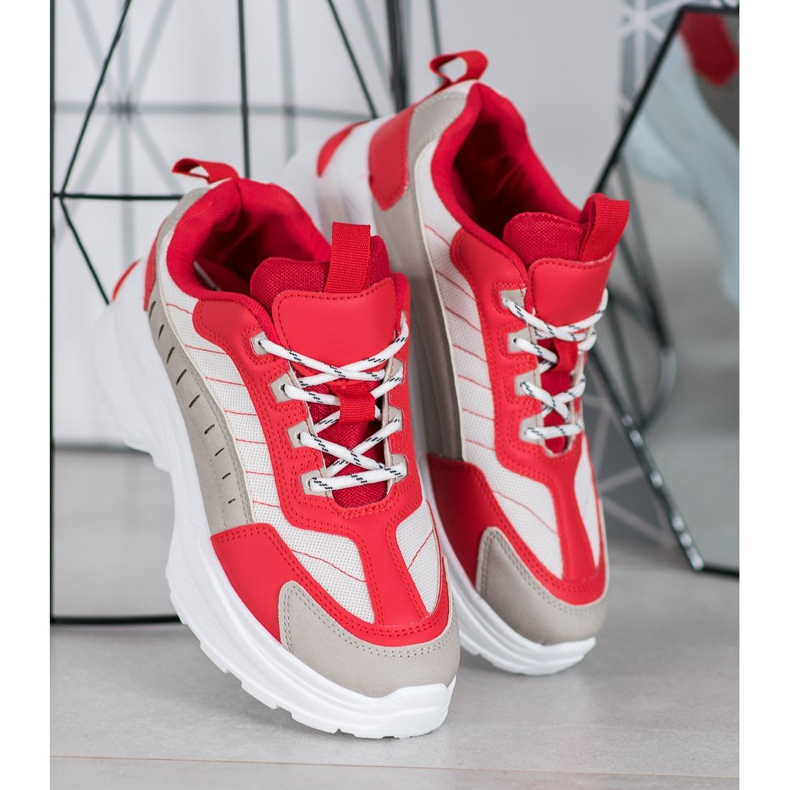 SHELOVET Încălțăminte la modă pe platformă roșu multicolor 2