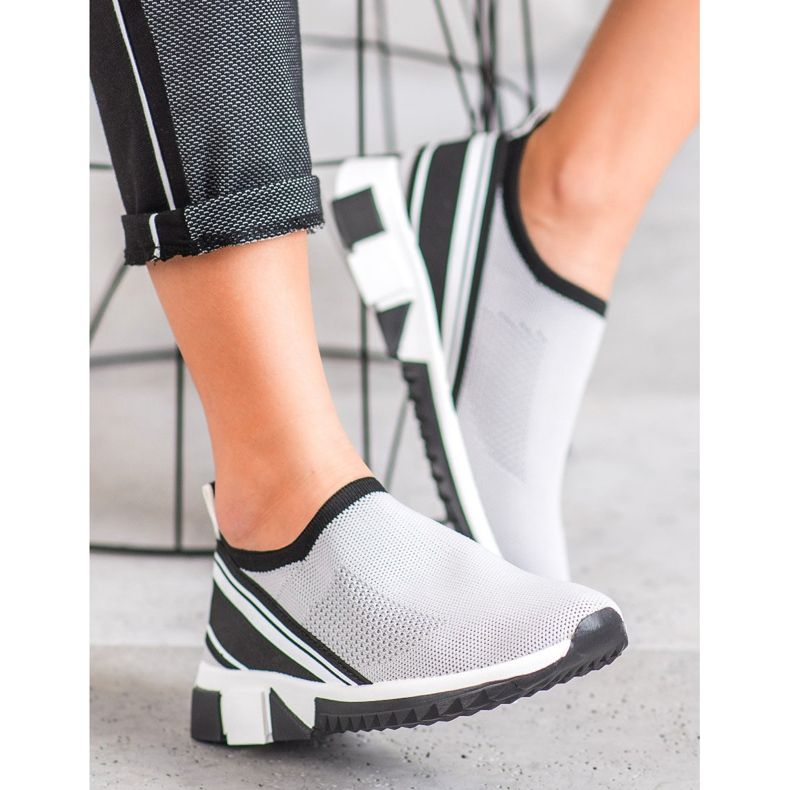 SHELOVET Încălțăminte slip-on cu plasă gri 2