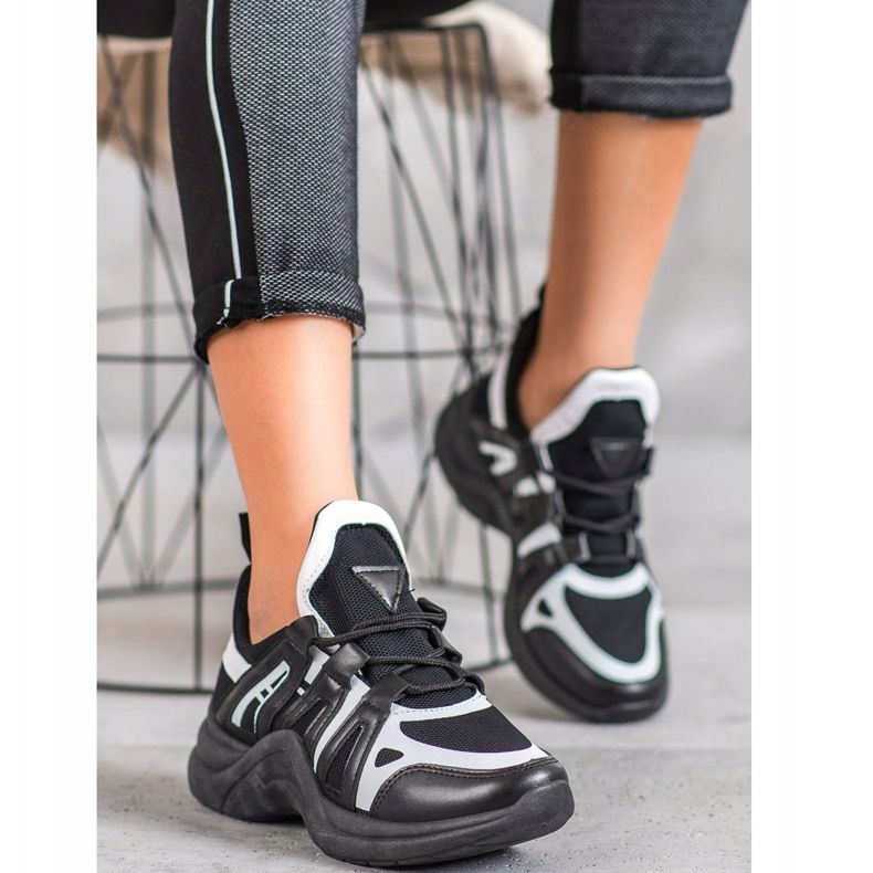 SHELOVET Adidași de modă confortabili alb negru 1