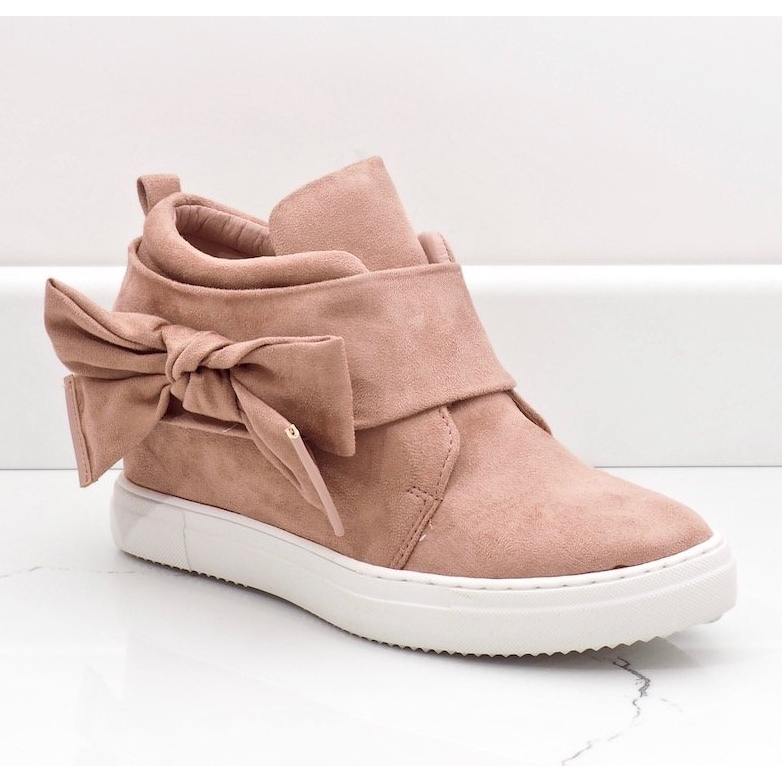 Adidași din piele de căprioară roz XW37320 1