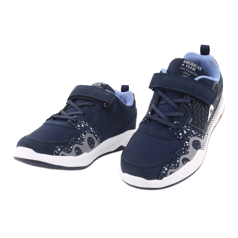 American Club Pantofi sport pentru copii americani club BS03 bleumarin alb 3