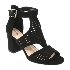 Sandale superioare Sergio Leone SK903 din piele de căprioară negru 1