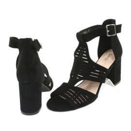 Sandale superioare Sergio Leone SK903 din piele de căprioară negru 4