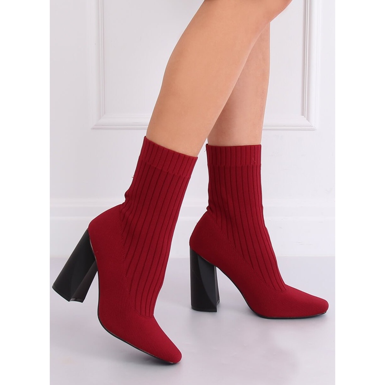 Botine șosete coadă burgundy X8037 Wine Red - Ii Gat roșu 2