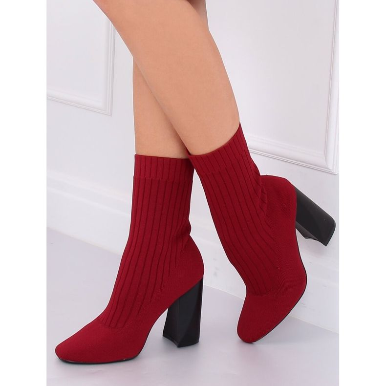 Botine șosete coadă burgundy X8037 Wine Red - Ii Gat roșu 1
