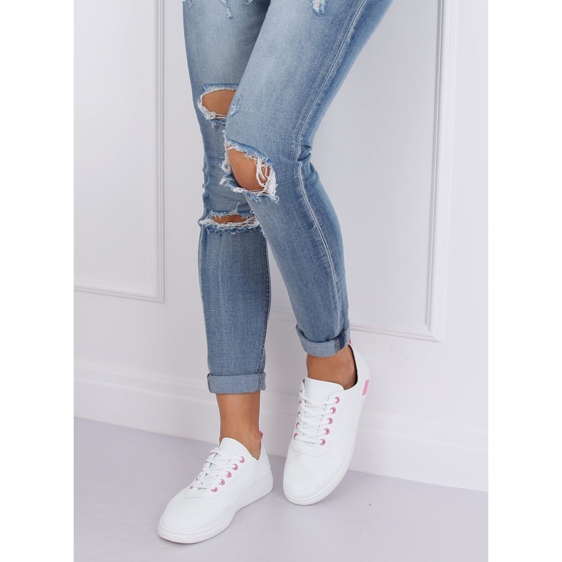 Adidași cu șiret alb și roz BB77 Fushia 2 Adidași cu șiret alb și roz BB77 Fushia 2