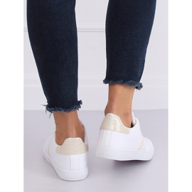 Adidași de damă albi K-388 ALB / AUR 2