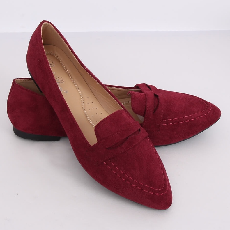 Mocasini dama bordeaux CH-1M6 Wine Red roșu 1