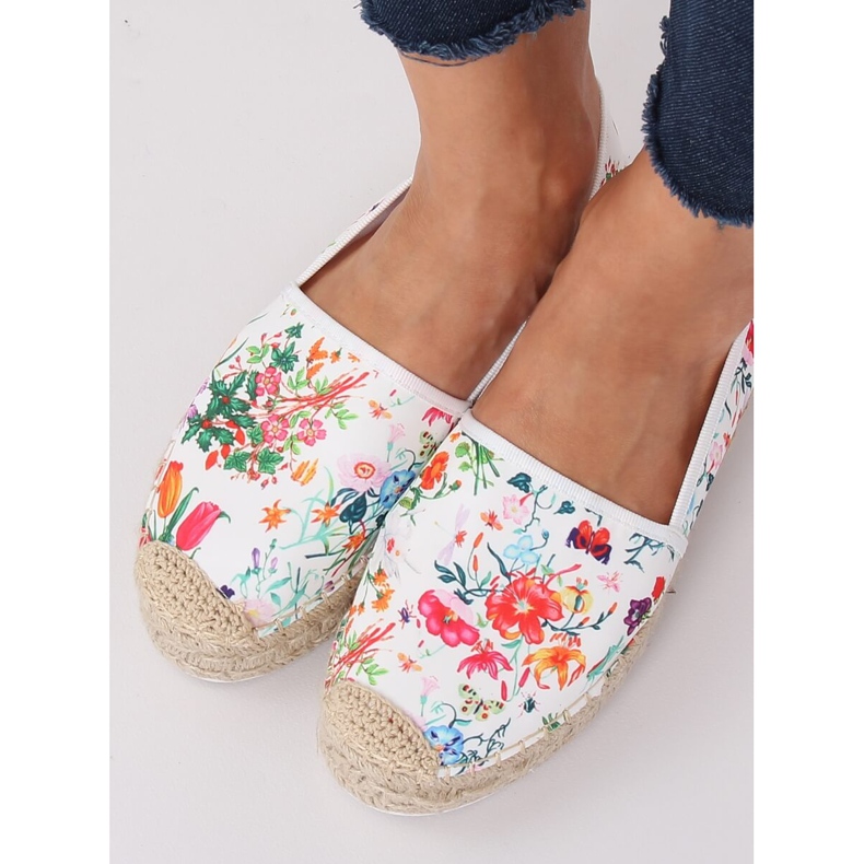 Espadrile de damă florale JH91P Alb multicolor 2
