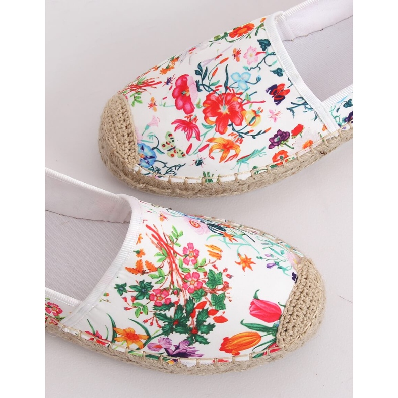 Espadrile de damă florale JH91P Alb multicolor 1