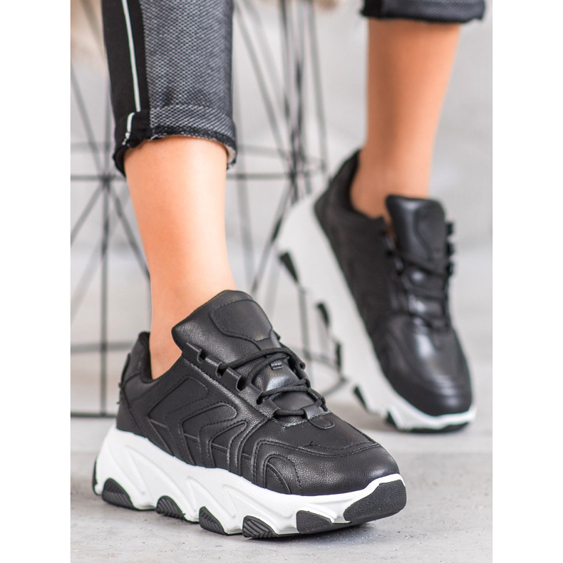 Bella Paris Adidași cu dantelă negru 1