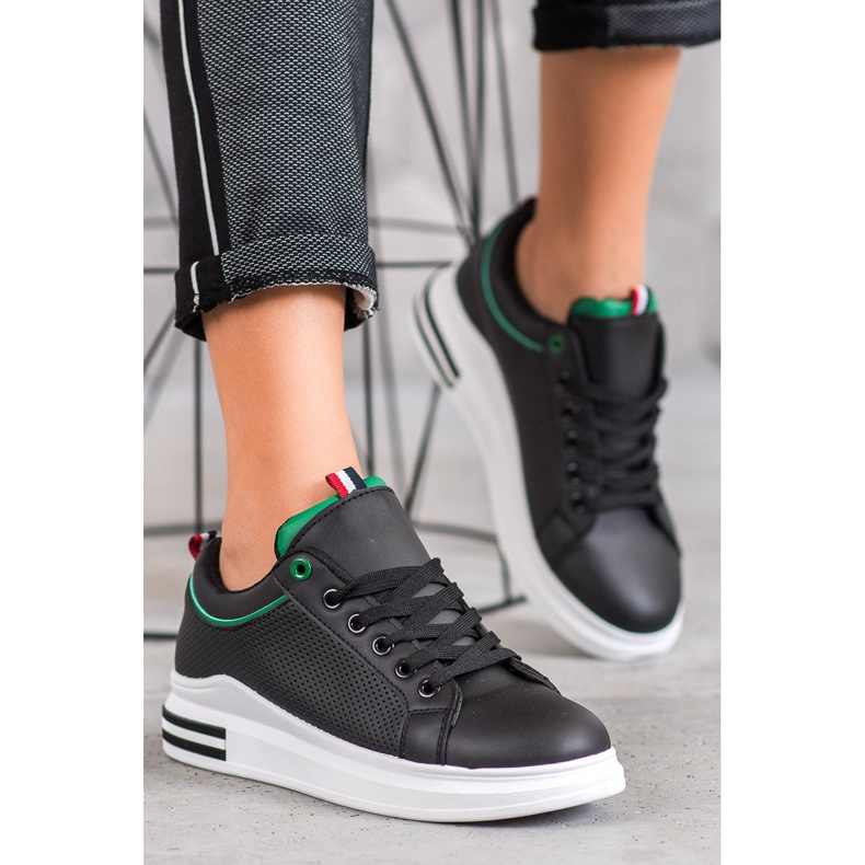 SHELOVET Adidași negri pe platformă negru 1