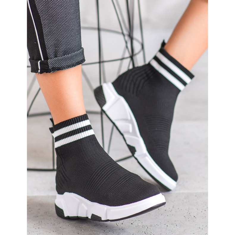 SHELOVET Pantofi fără bretele cu bretele negru 2