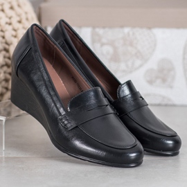 Mocasini cu toc VINCEZA negru 1