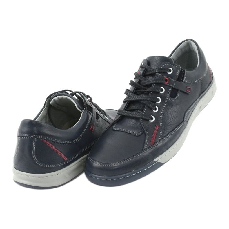 Pantofi sport barbati din piele Riko 835, bleumarin albastru 4