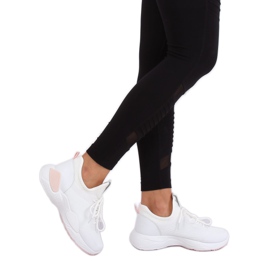 Pantofi sport cu plasă albă B0-547 Roz 1