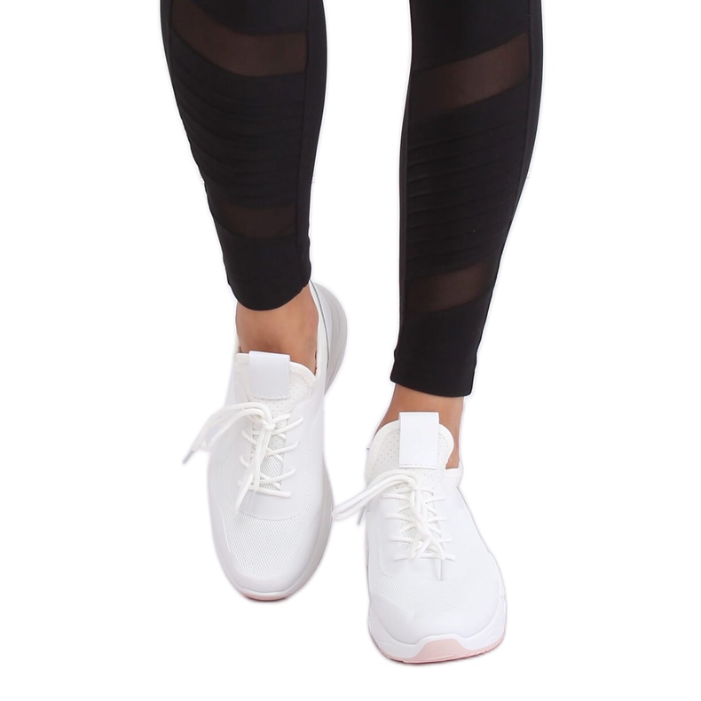 Pantofi sport cu plasă albă B0-547 Roz 2