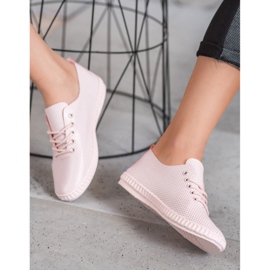 SHELOVET Adidași cu pulbere ușoară roz 2